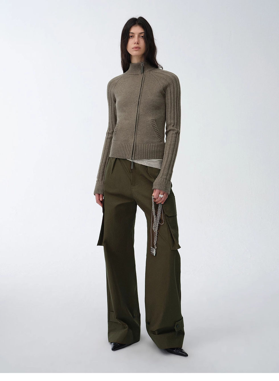Thumbnail: "Leisure First"Straight Wide-Leg Work Trousers