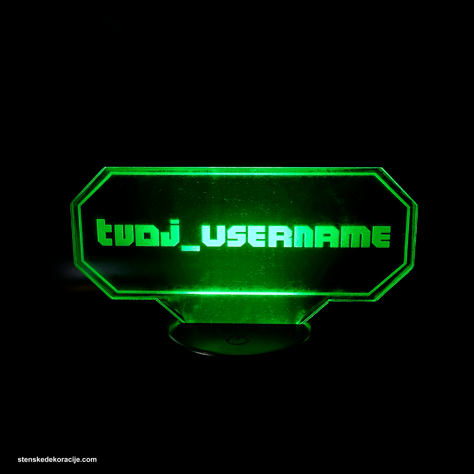 LED 3D svetilka username gamer