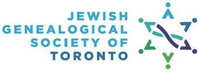 Official logo of the Jewish Genealogical Society of Toronto, hyperlinked to its website.