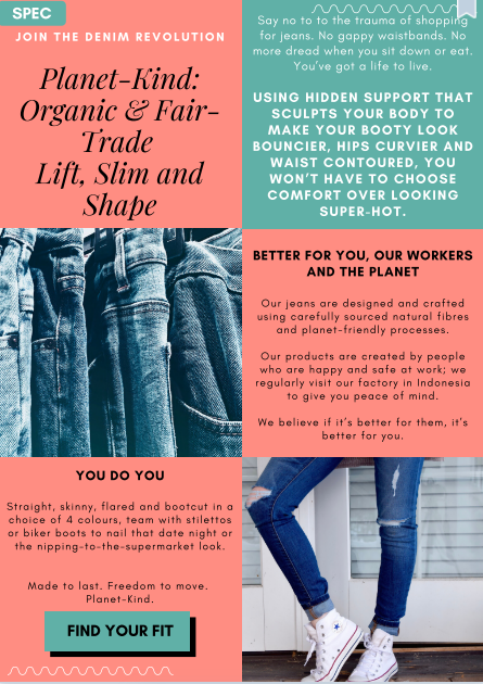 SPEC - Sales page for ladies jeans
