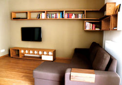 Projekt zabudowy TV i półki