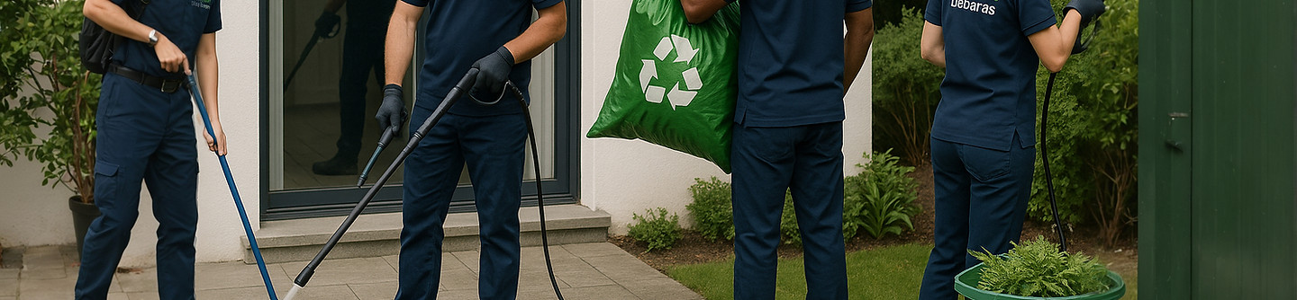 image illustrant 4 personne entrain de nettoyer 