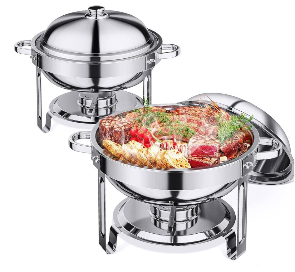 🍽️ Round Stainless Steel Chafing Dish – 5.2L