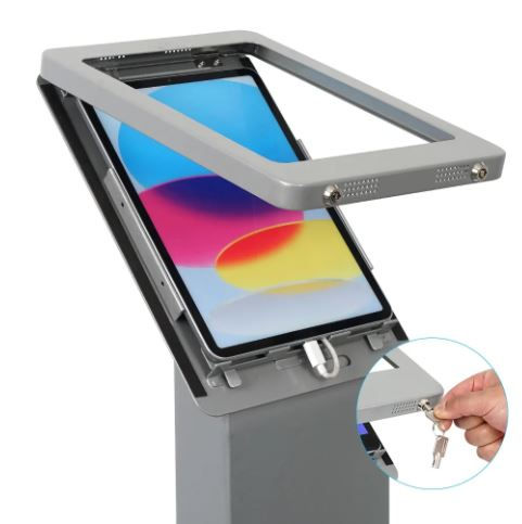 Thumbnail: 🖥️ iPad Stand – Silver Heavy Base 11‑inch Lockable Enclosure