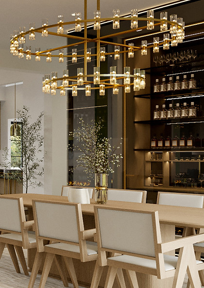 Close-up of high-end materials, custom cabinetry, and Crate & Barrel styling in a Texas residential project.