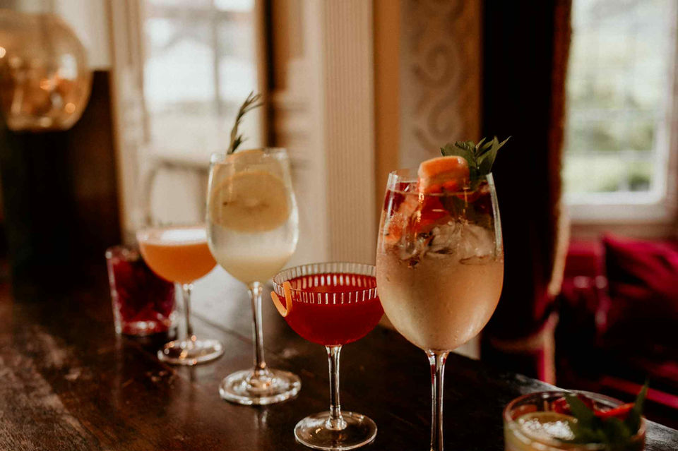 selection of wines and drinks