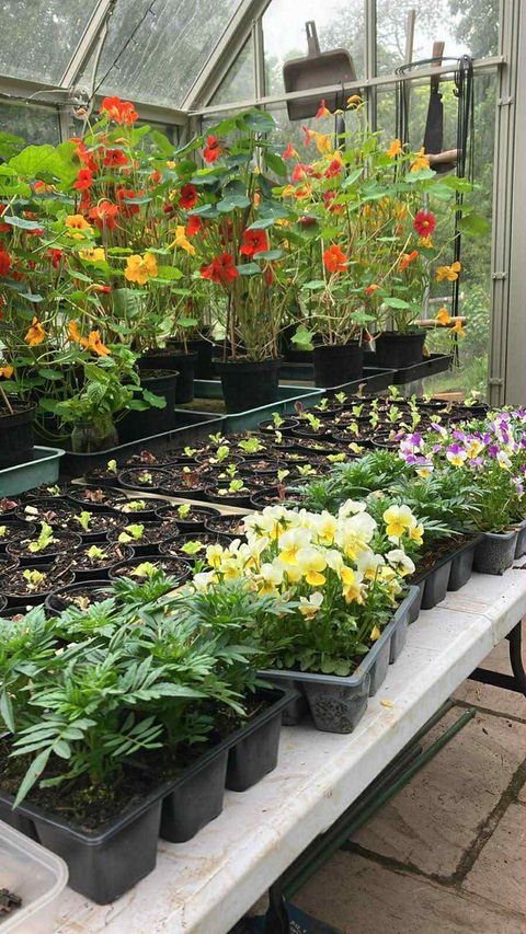 greenhouse with home grown produce