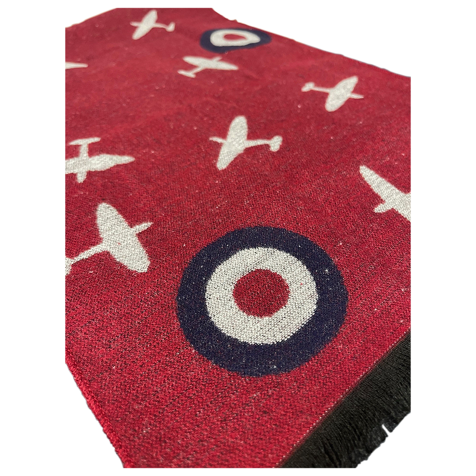 Thumbnail: Focused shot of red spitfire scarf
