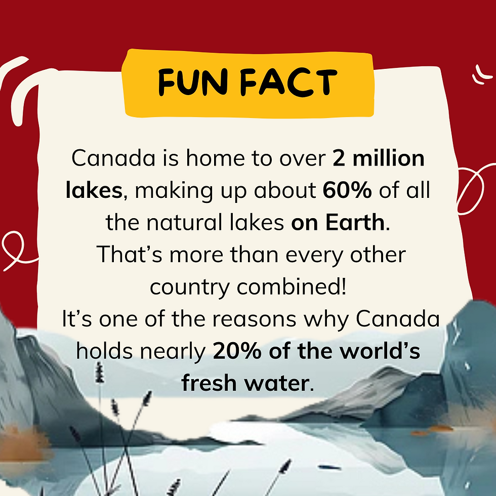 Canada Has the Most Natural Lakes in the World - Canadian Citizenship Test preparation
