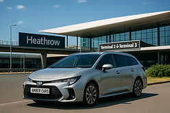 Professional airport taxi transfer to Heathrow by Amber Cars Northampton