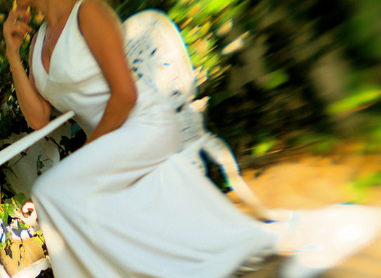 silk and lace wedding dress - mermaid silhouette