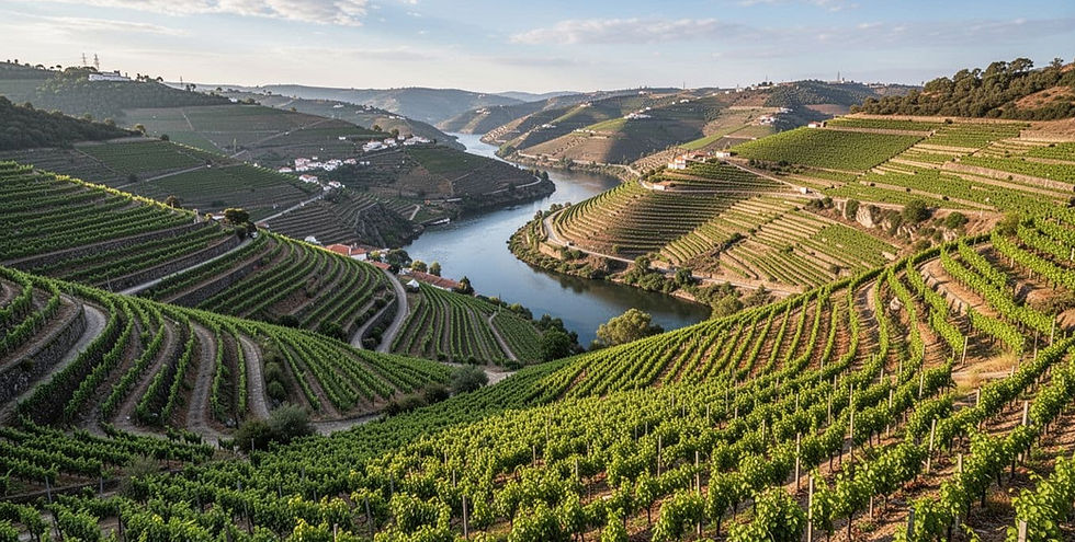 Terraced vineyards above the Douro River
