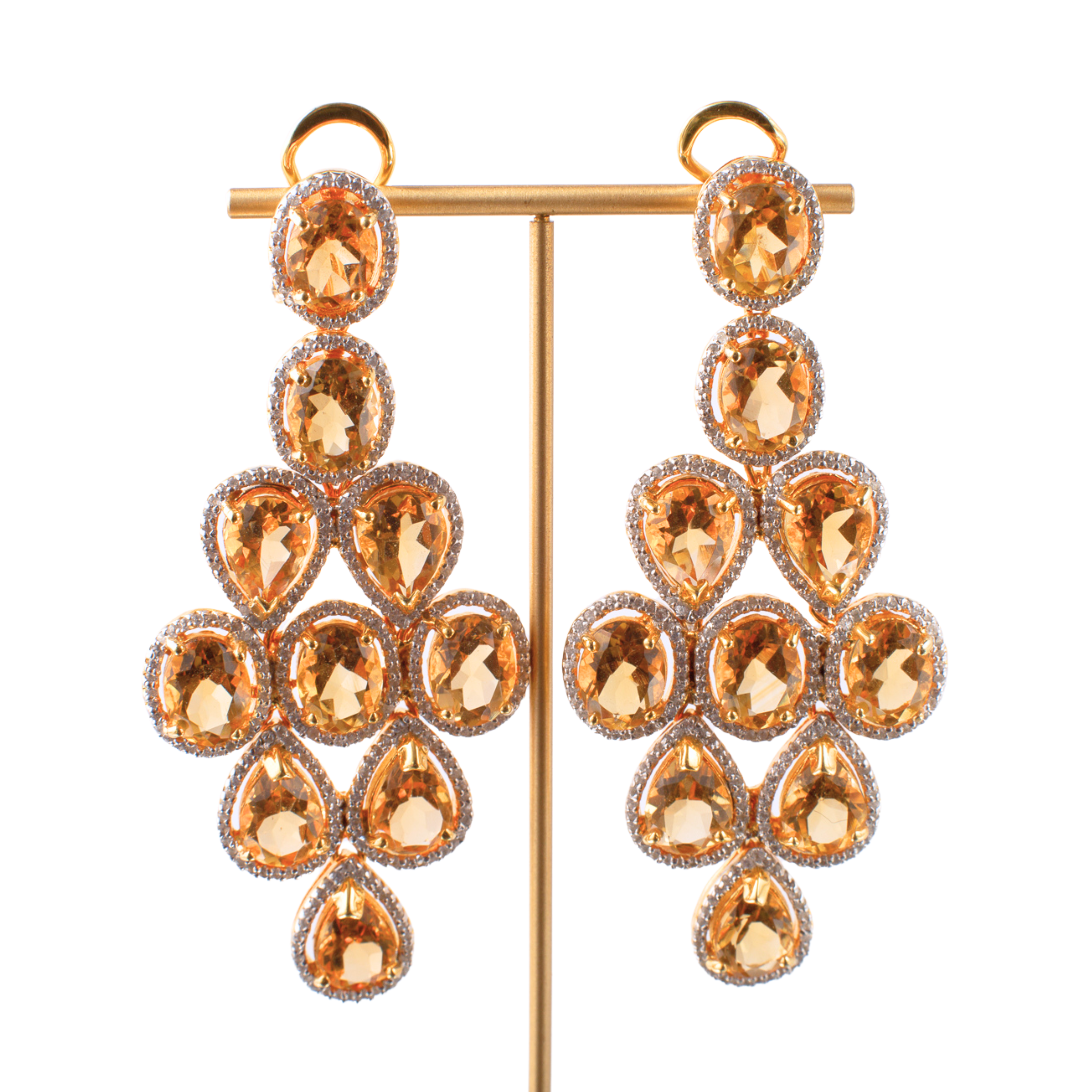 Citrine and White Topaz Earrings