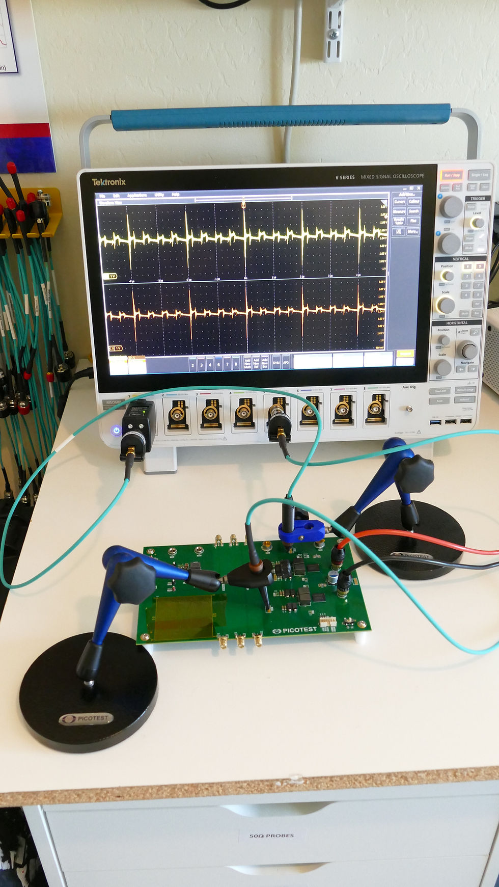Thumbnail: Picotest J2115A connected to a probe and panel.