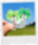 Thumbnail: Vacation sticker of a hammock hung between two green and brown palm trees. It is a watercolor painted hammock and trees.