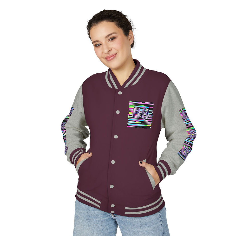 Thumbnail: Vibrant Unisex Heavyweight Letterman Jacket with Colorful Graphics