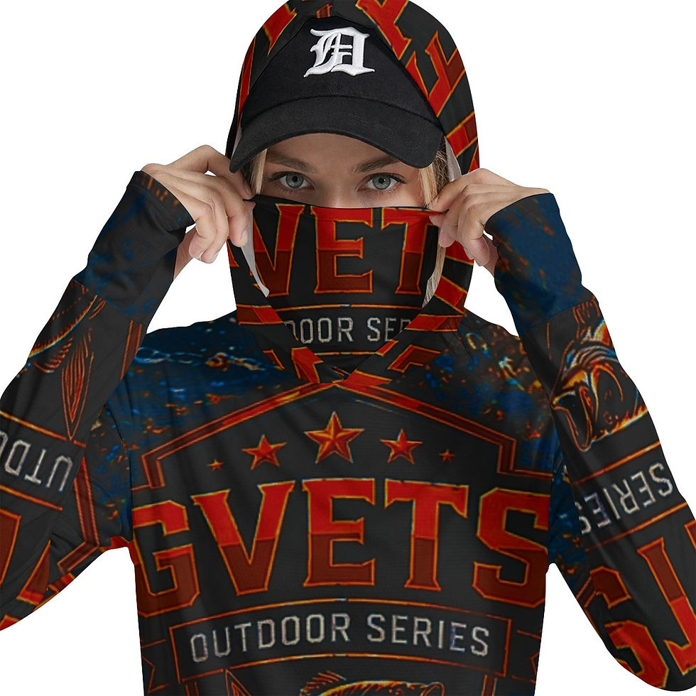 Thumbnail: All-Over Print Women’s Hooded Face-Cover Sun Protection Tshirt