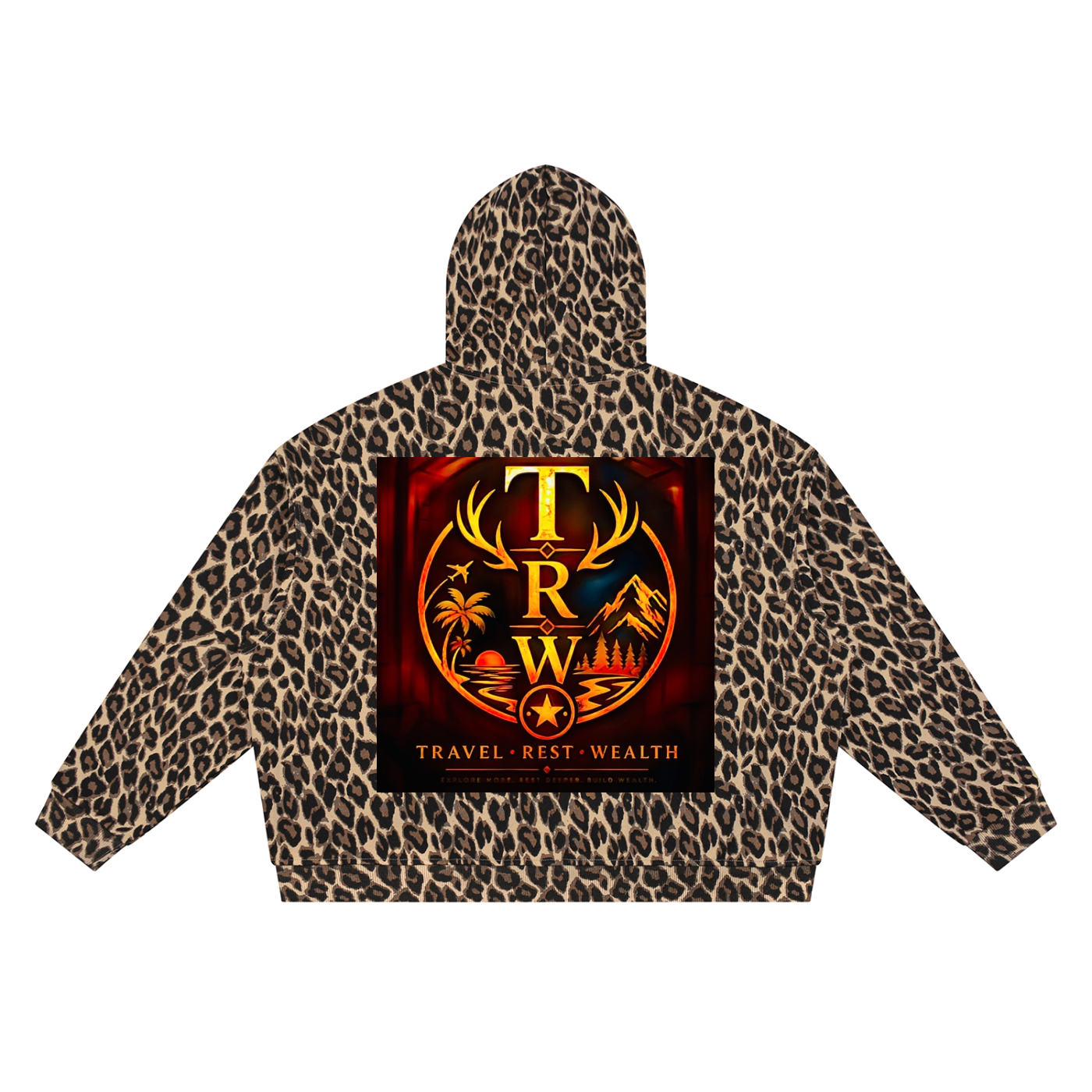 Unisex Leopard Full Zip Hoodie
