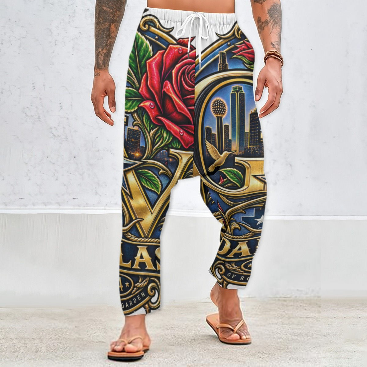 All-Over Print Men’s Harem Pants|245GSM Cotton