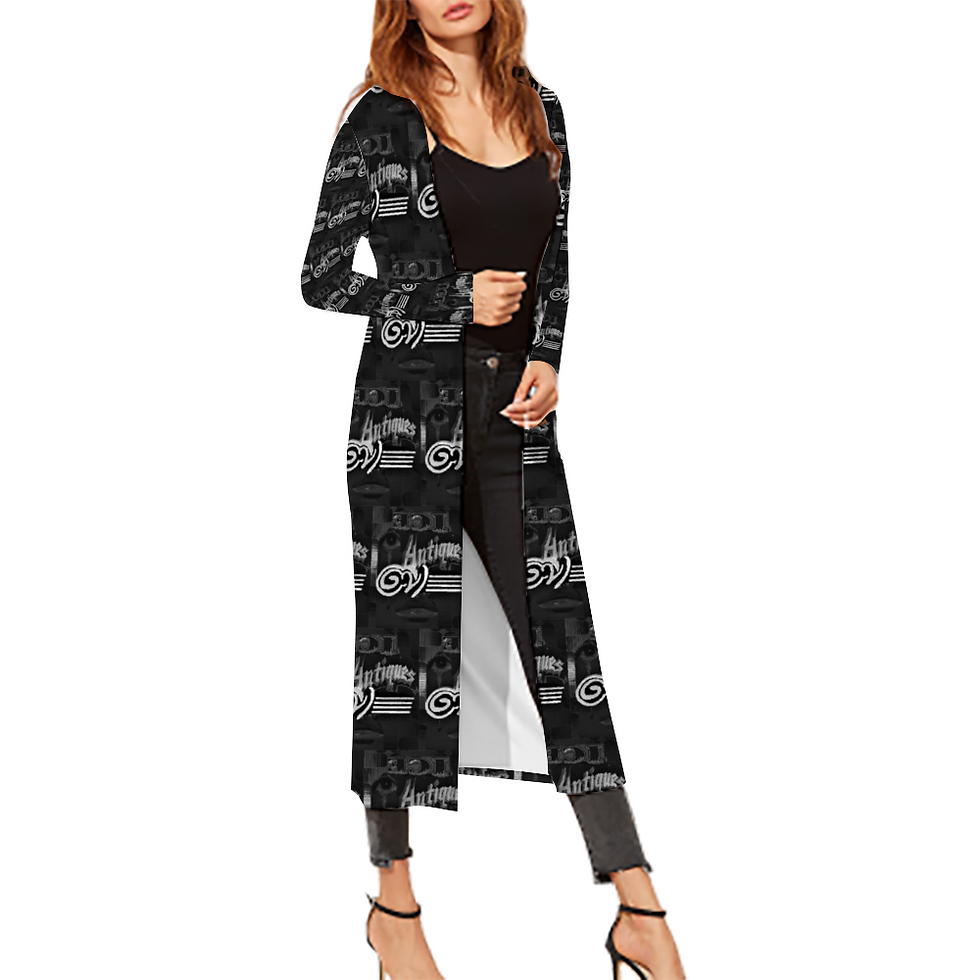 Thumbnail: Custom All Over Print Women's Long-Sleeved Cloak Stylish Casual Poncho