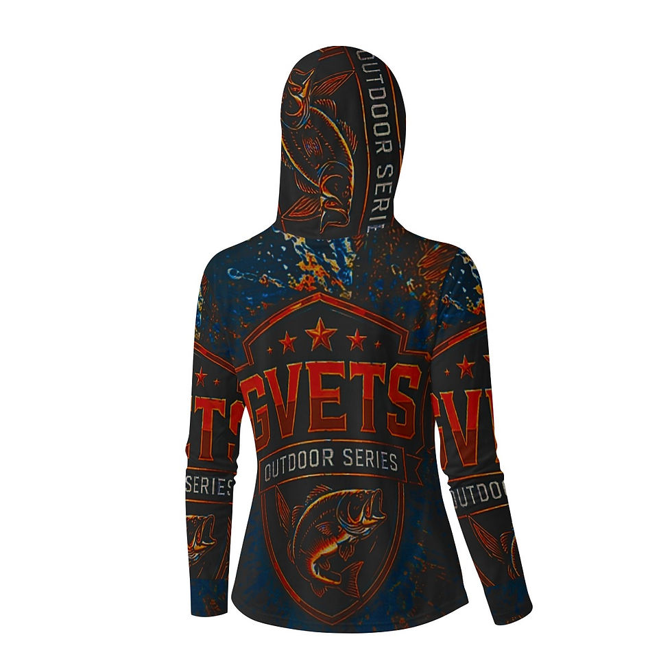 Thumbnail: All-Over Print Women’s Hooded Face-Cover Sun Protection Tshirt