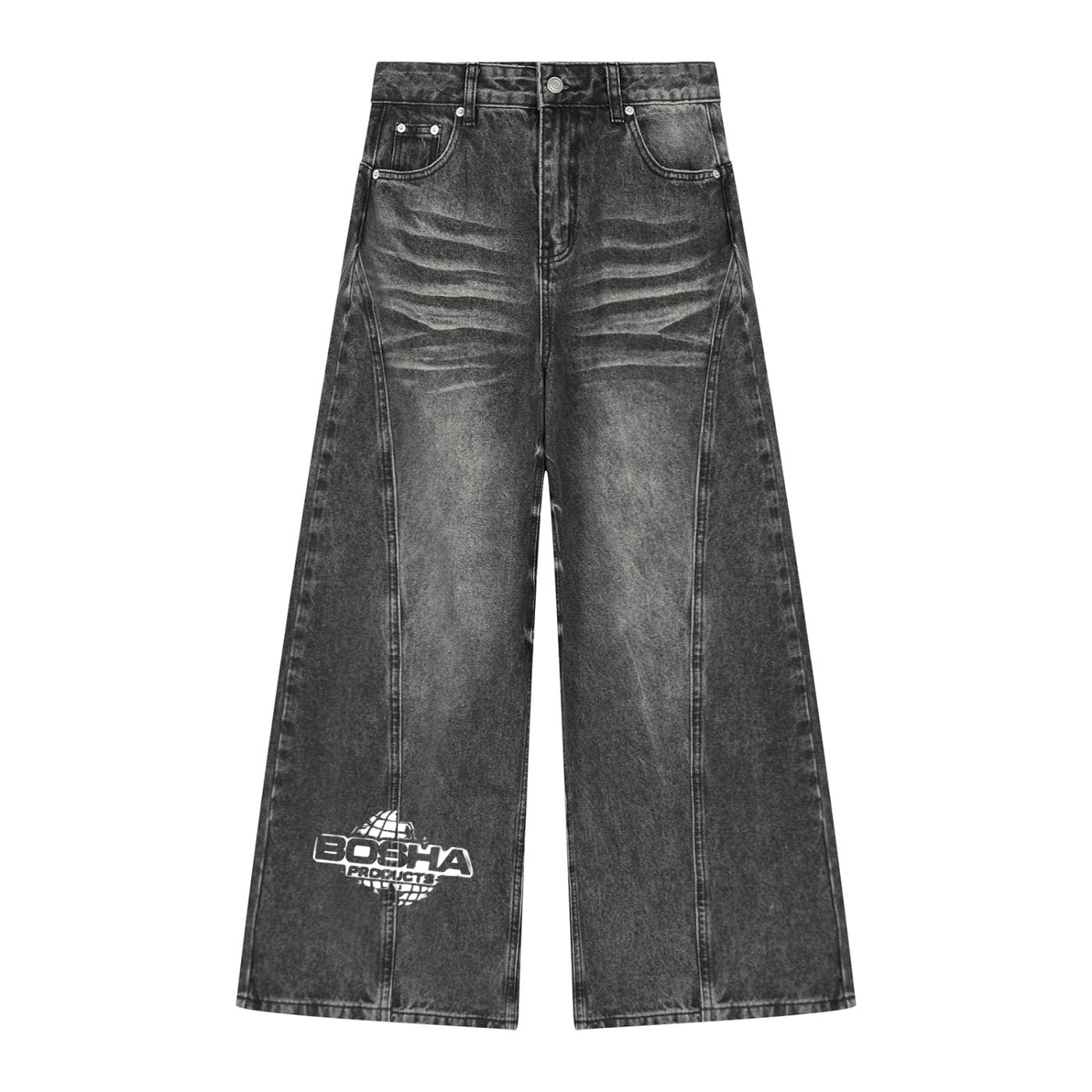 Women’s Vintage Wash Wide Leg Denim Jeans