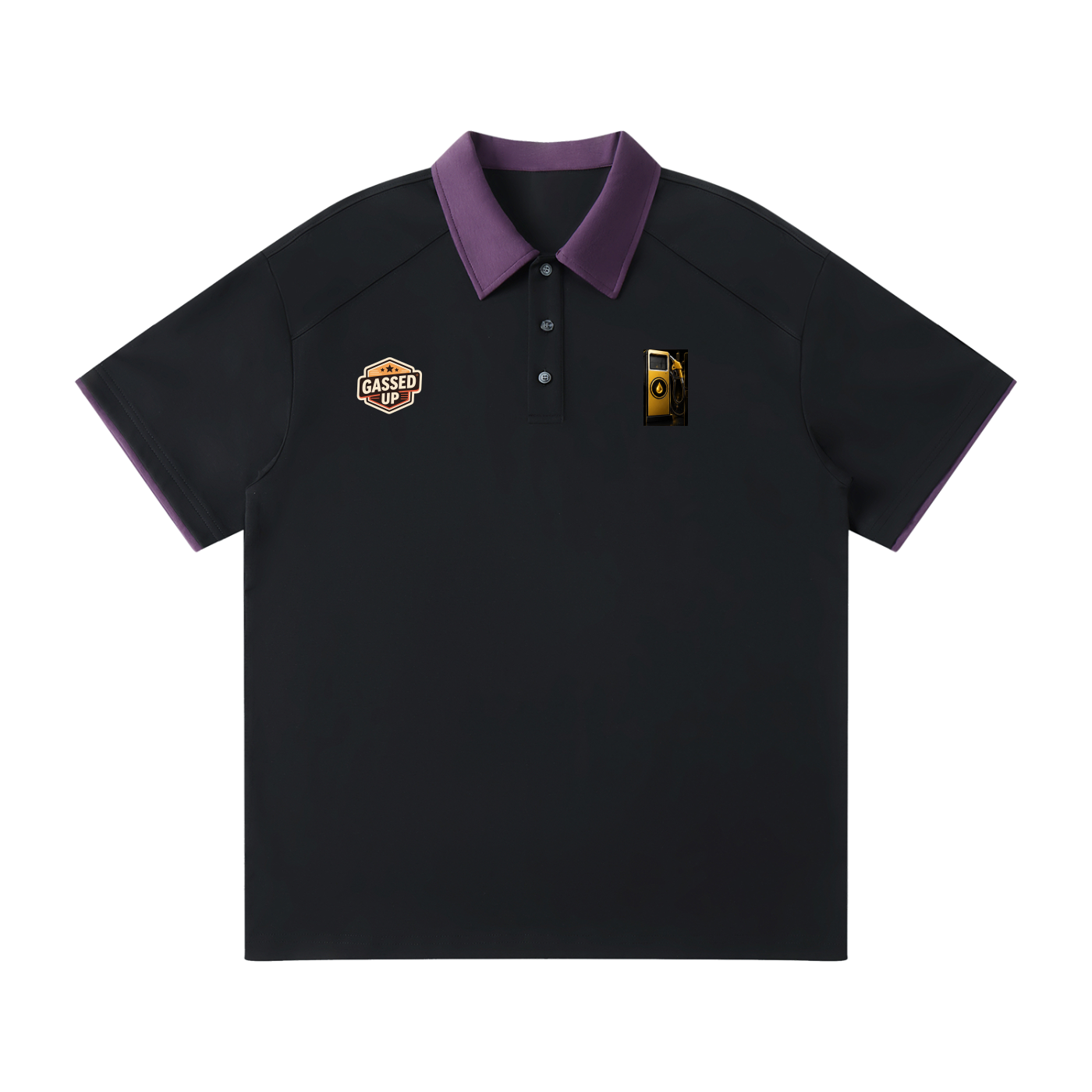 Contrast Collar Raglan Polo Shirt
