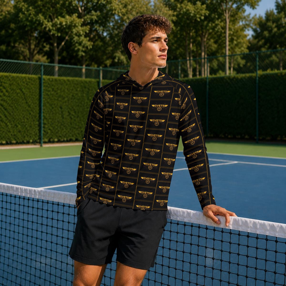 All-Over Print Men's Hooded Sport Top