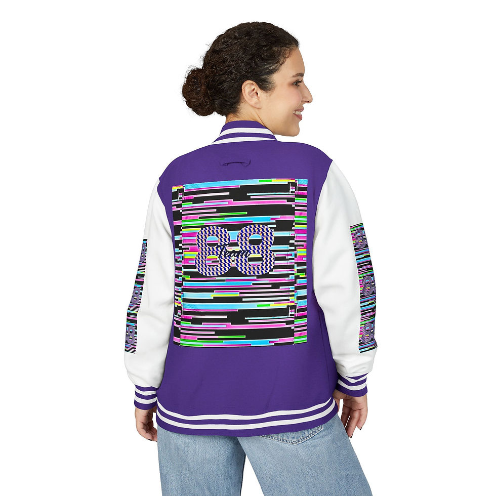 Thumbnail: Vibrant Unisex Heavyweight Letterman Jacket with Colorful Graphics