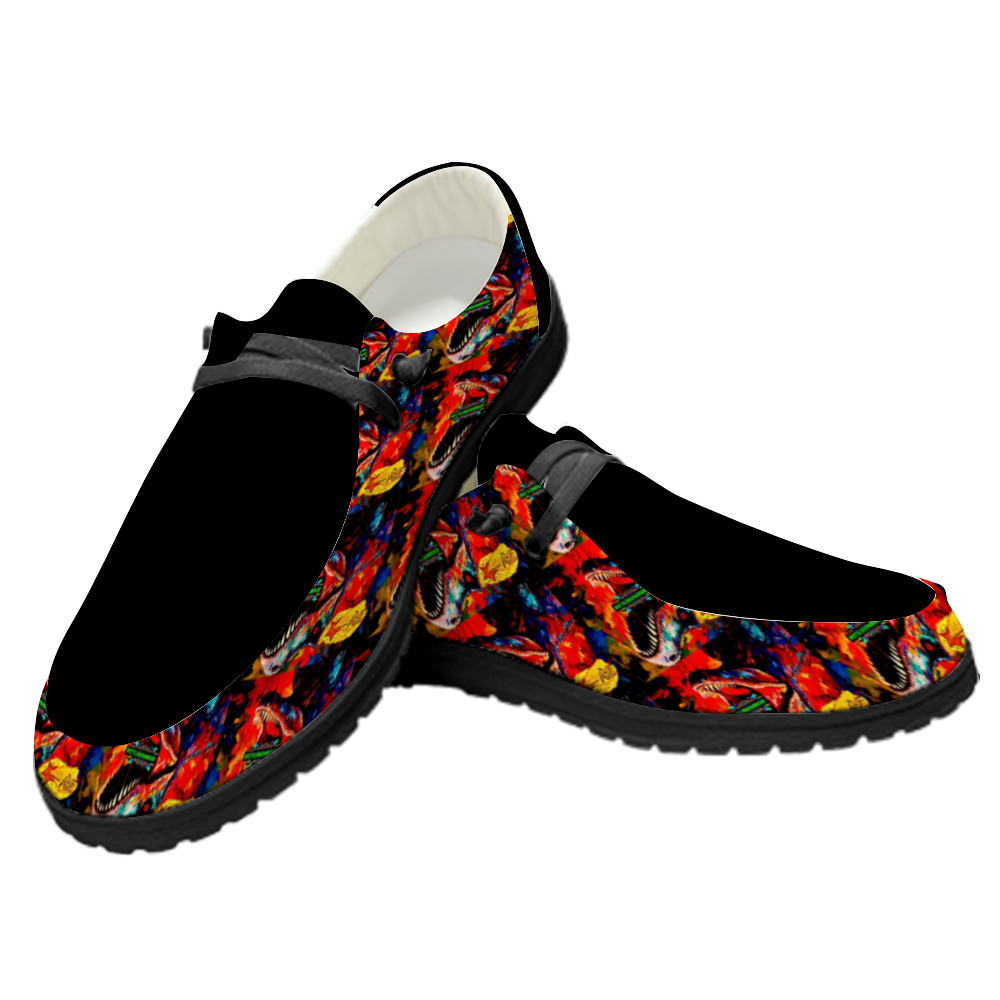 Customizable Men's Lace Up Loafers Unisex Lightweight Casual Canvas Sneakers