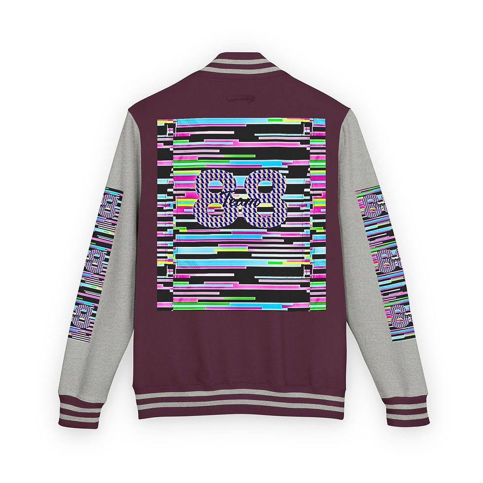 Thumbnail: Vibrant Unisex Heavyweight Letterman Jacket with Colorful Graphics