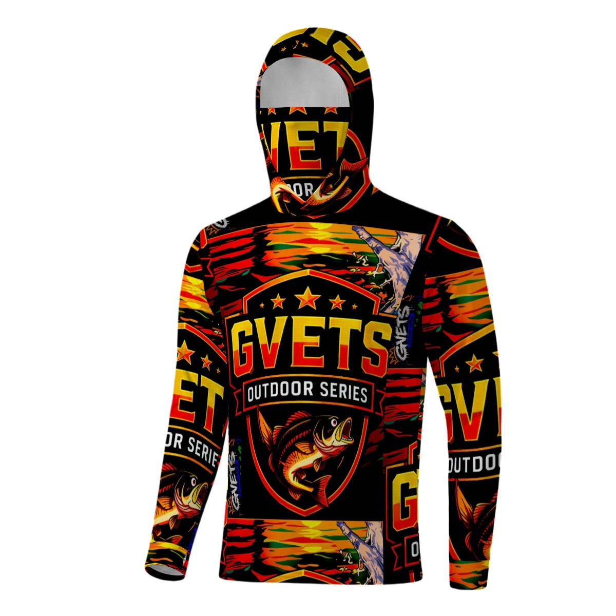All-Over Print Men’s Sun Protection Hoodie with Face Cover and Thumb Holes