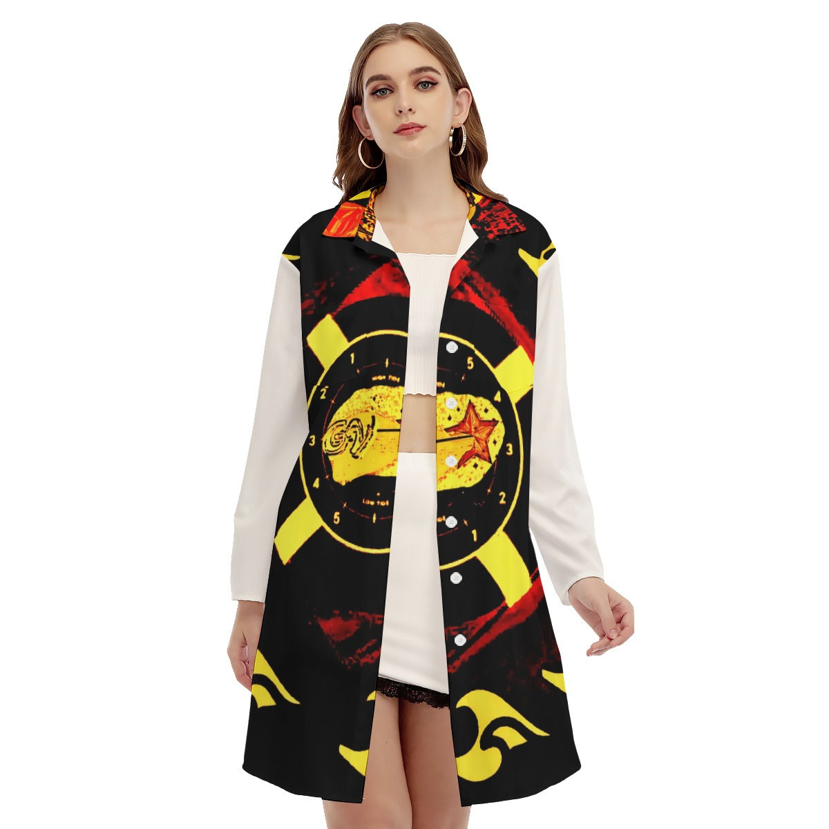 GV-firefight Side Split Dress With Shirt Placket