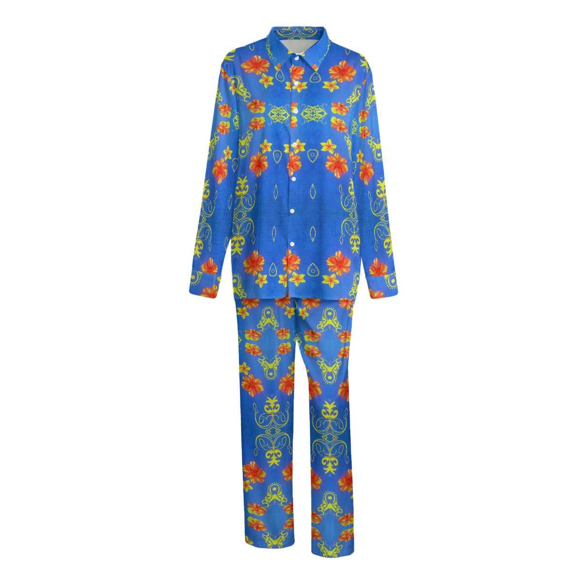 Waii Unisex Imitation Silk Shirt Suit