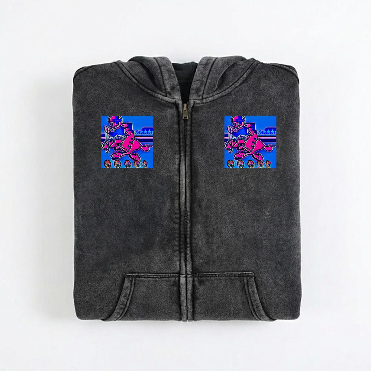 Men’s Fleece-Lined Vintage Wash Zip Hoodie|355GSM DTG