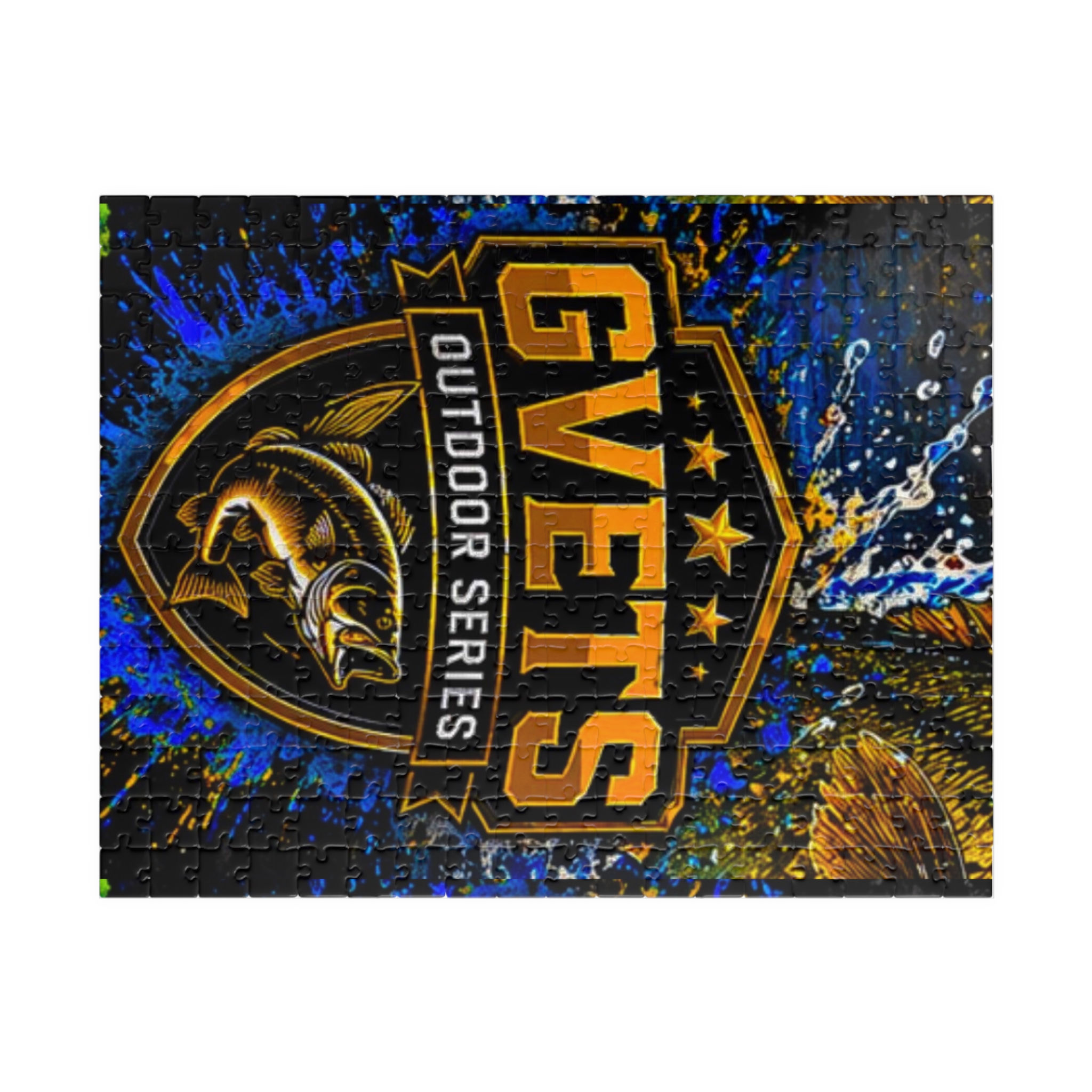 Fishing Logo Puzzle — Gvets Outdoor Series Jigsaw (110/252/520/1014 pcs)