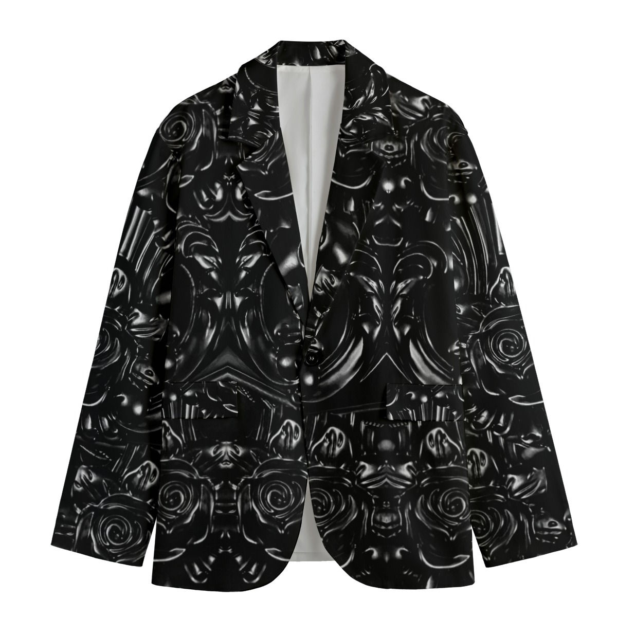 6lk Rose Men's Casual Flat Lapel Collar Blazer