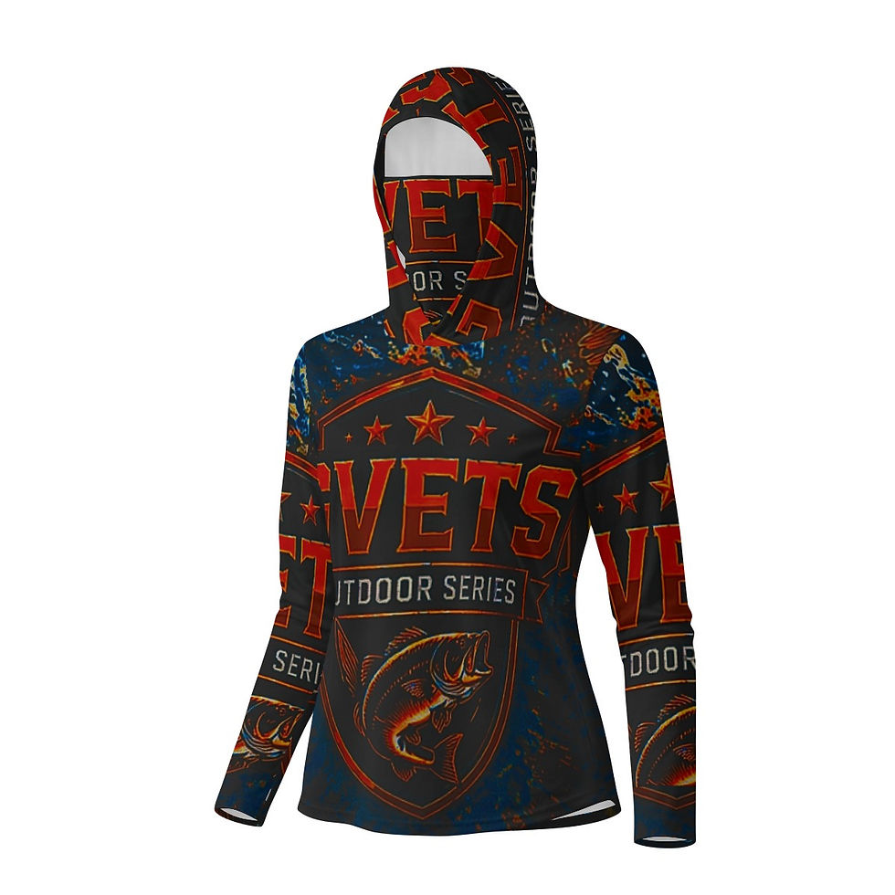 Thumbnail: All-Over Print Women’s Hooded Face-Cover Sun Protection Tshirt