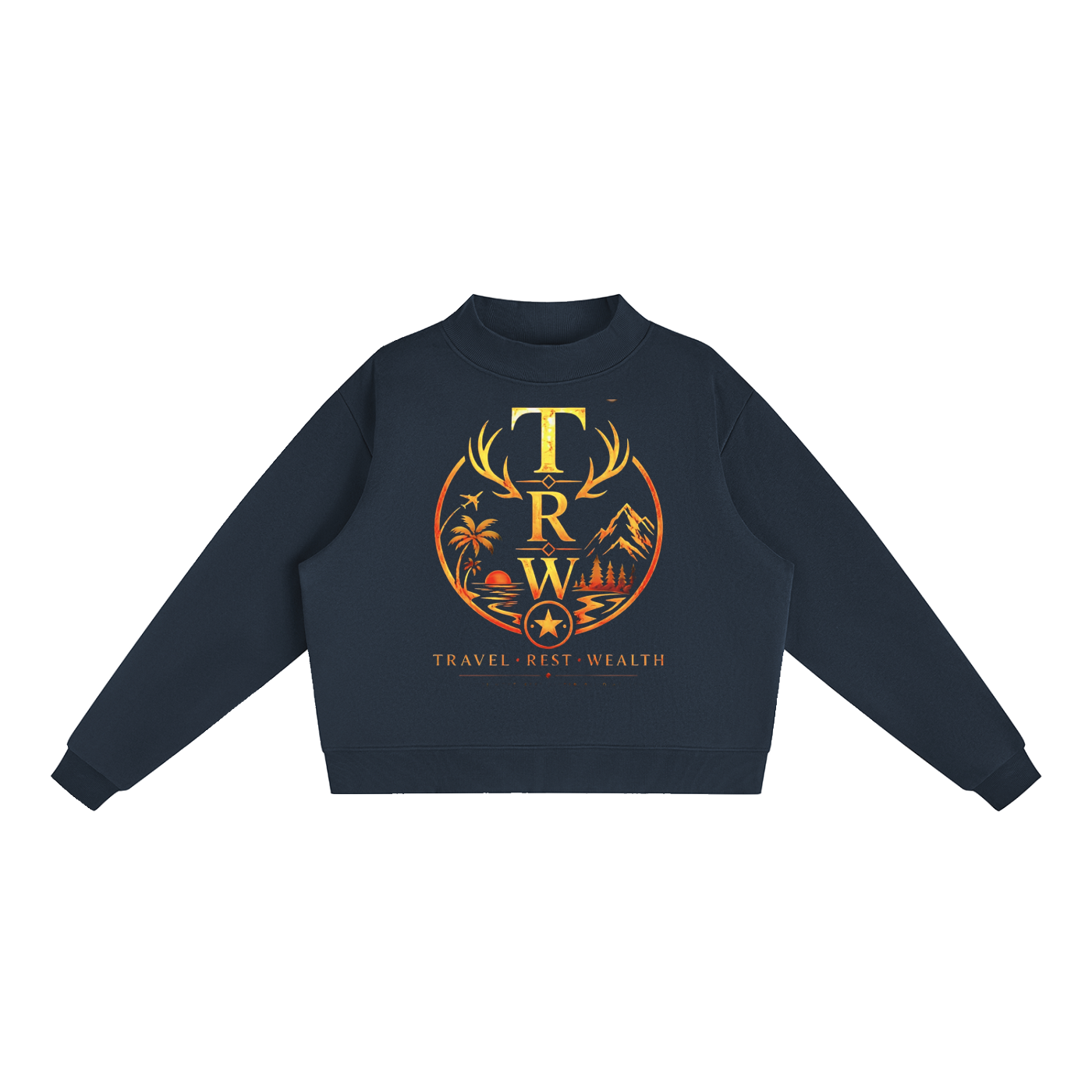 Essential Fleece Mock-Neck Crew Sweatshirt