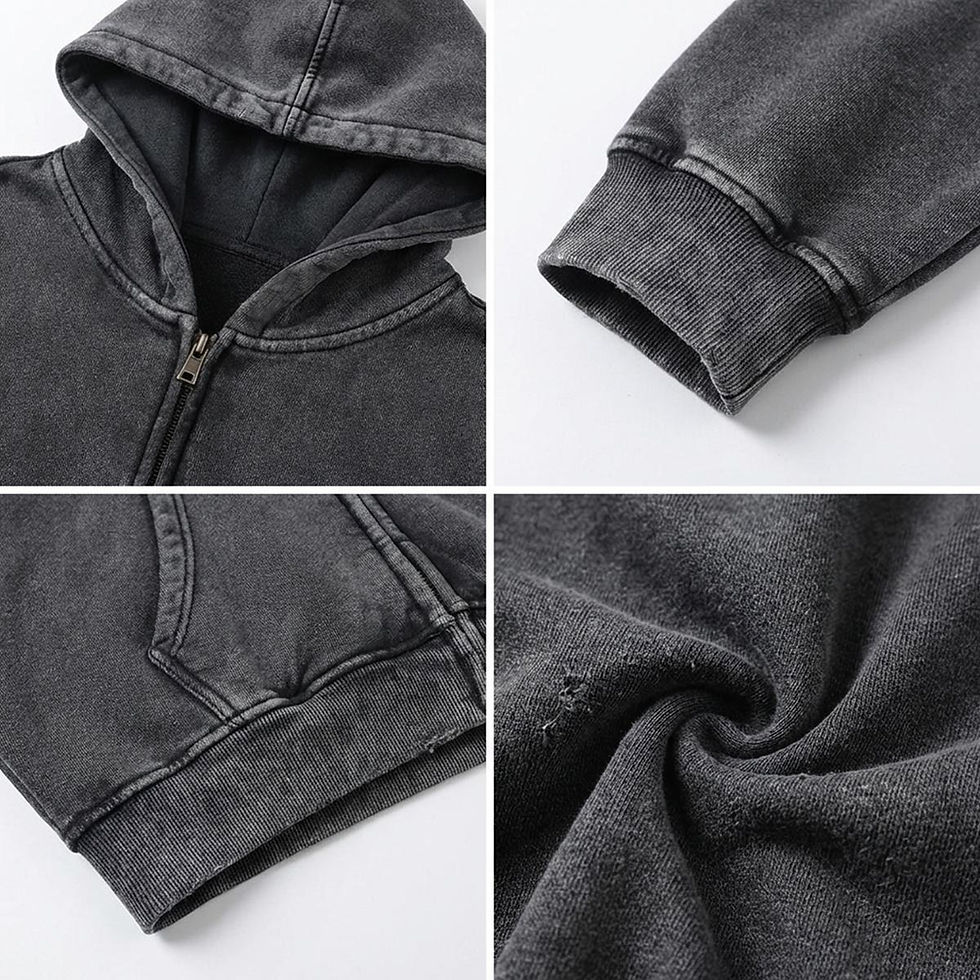 Thumbnail: Men’s Fleece-Lined Vintage Wash Zip Hoodie|355GSM DTG