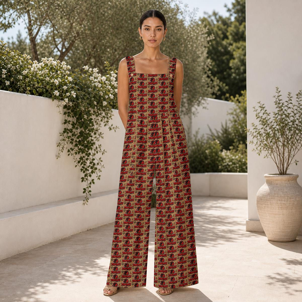 All-Over Print Women's Wide-Leg Jumpsuit