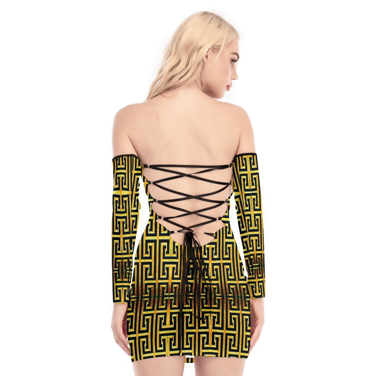 Heaven Women's Off-shoulder Back Lace-up Dress