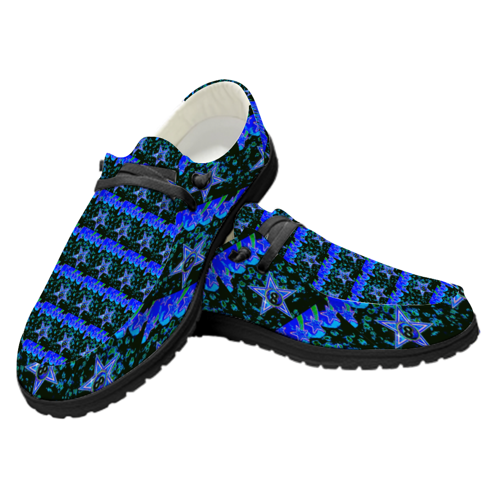 Customizable Men's Lace Up Loafers Unisex Lightweight Casual Canvas Sneakers
