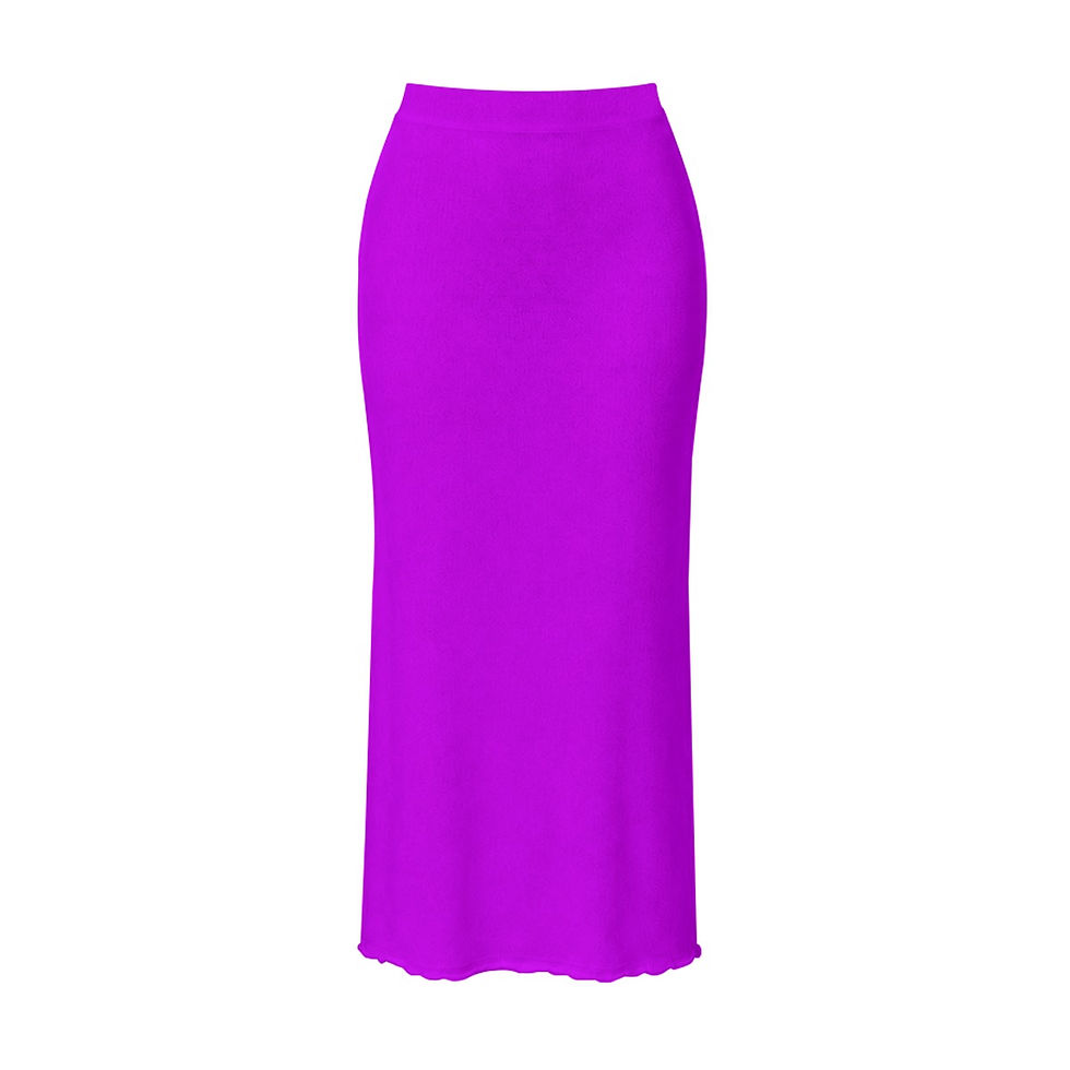 Thumbnail: Women's High Neck Skirt Set With Thumb Hole