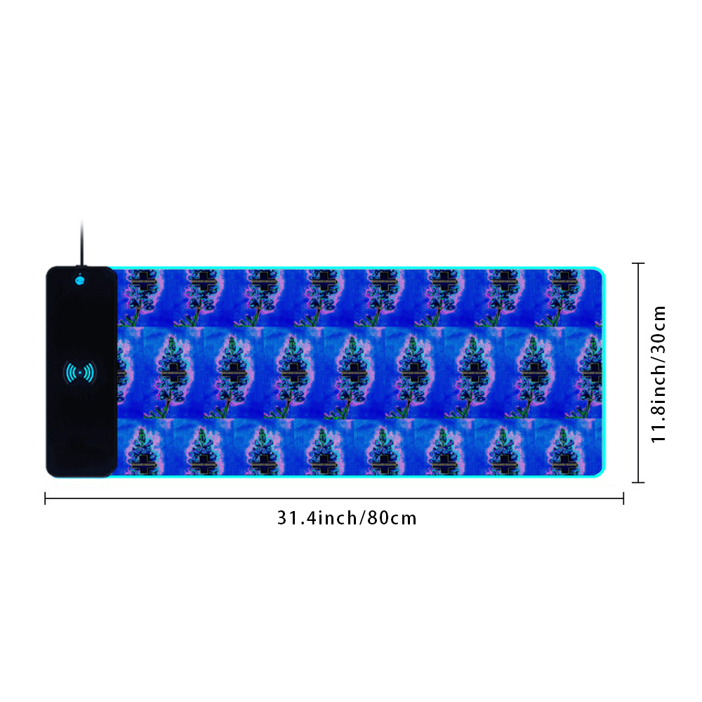 Custom Rubber Wireless Charging Luminous Mouse Pad 31.5'' x 12'' 35.5"x15.7"
