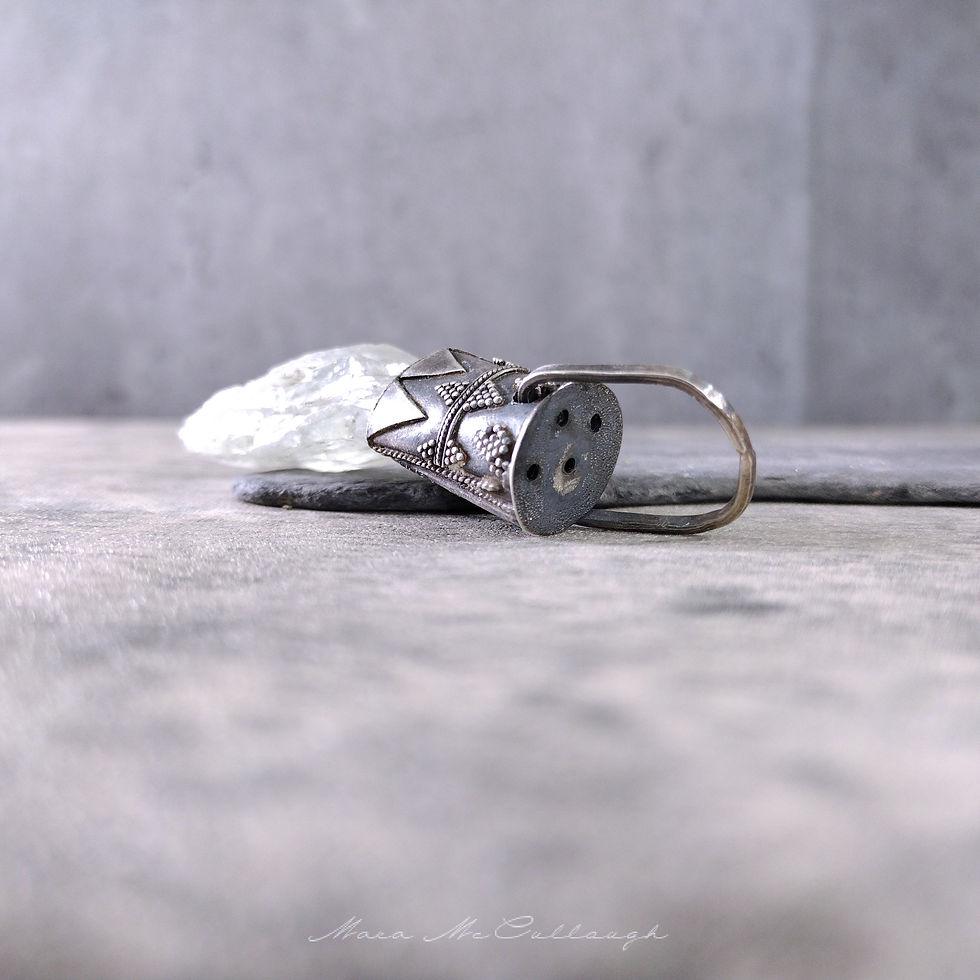 Thumbnail: Superstition- Sterling, fine silver, raw quartz