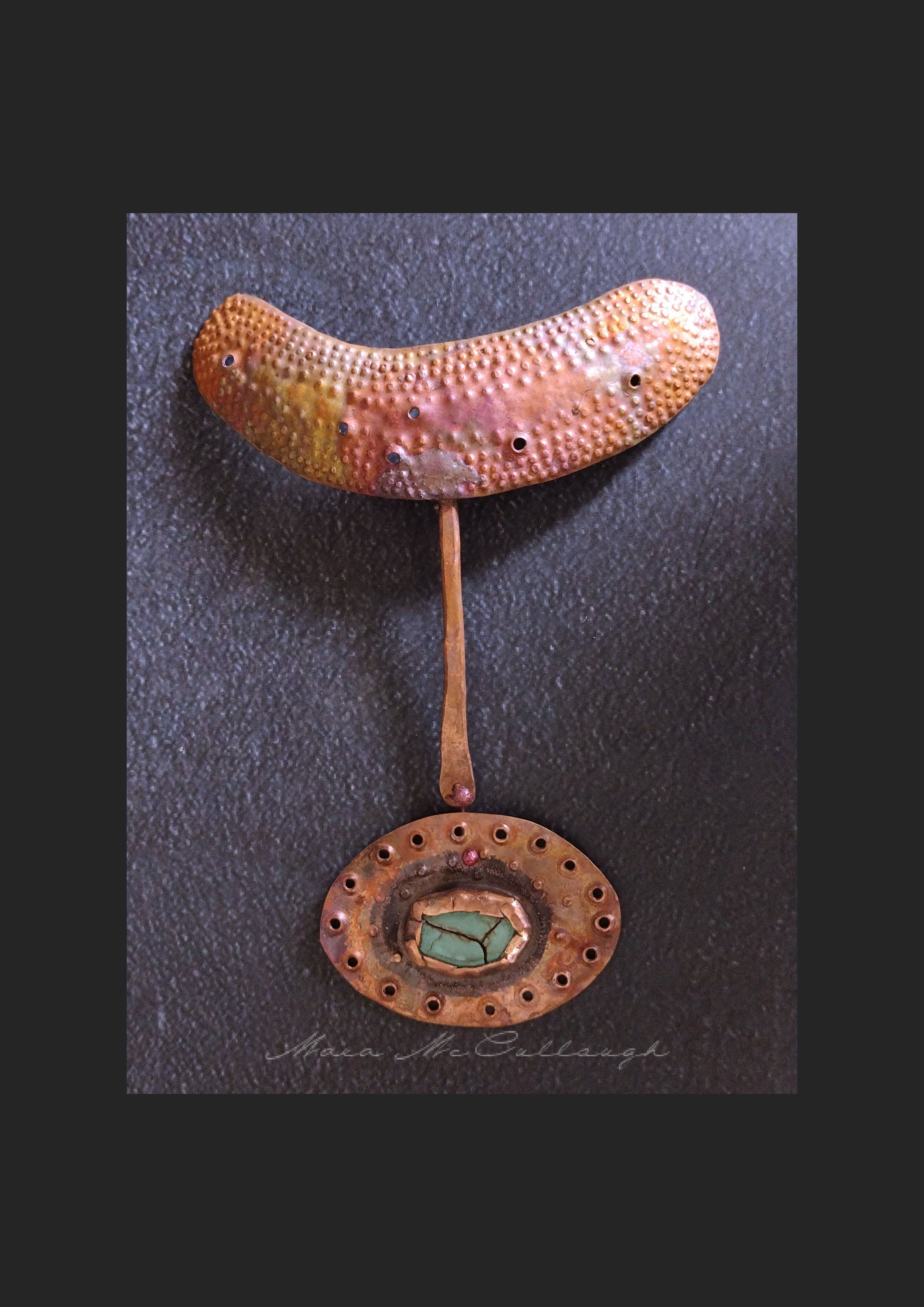 Destash, crackled stone and copper focal construction