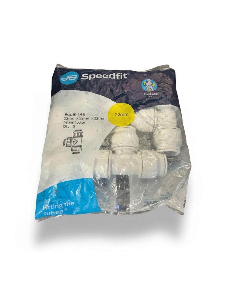 Thumbnail: “JG Speedfit 22mm equal tee push-fit plumbing connector in original packaging”
