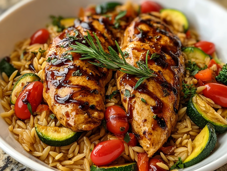 Easy Balsamic Chicken & Veggie Orzo: A One-Skillet Weeknight Dinner That Feels Both Fresh and Comforting