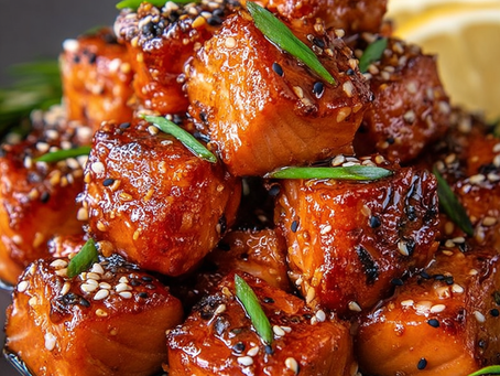 Honey Garlic Salmon Bites Sticky-Sweet Skillet Nibbles With Crisp Edges And Tender Centers